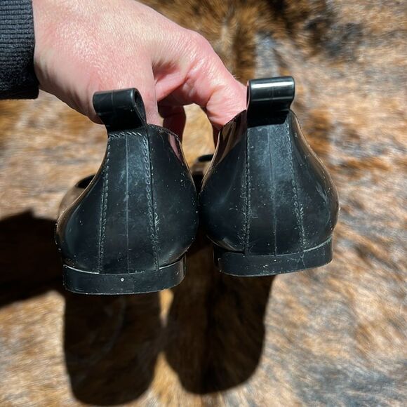 Fendi Black Jelly/Black Embellished PeepToe Ballet Flats Size 38/7-7.5.  B73 - Picture 7 of 11